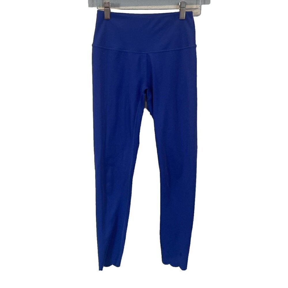 Z By Zella Leggings Women's Size Small High Waist Cropped Blue Scalloped Legs